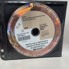English Microsoft Office Professional Plus 2010 Applications Student Media DVD