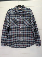 Vintage Big Mac Flannel Shirt Mens Large Blue Plaid Workwear 70s 80s Heavy