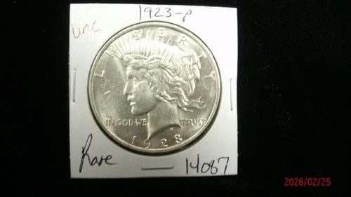 1923-P UNC. Peace Silver Dollar #4087