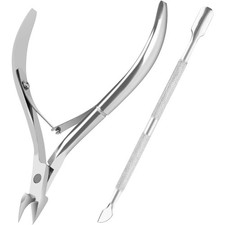 Professional Metal Nail Cuticle Trimmer Set with Cuticle Pusher Cutter Nipper