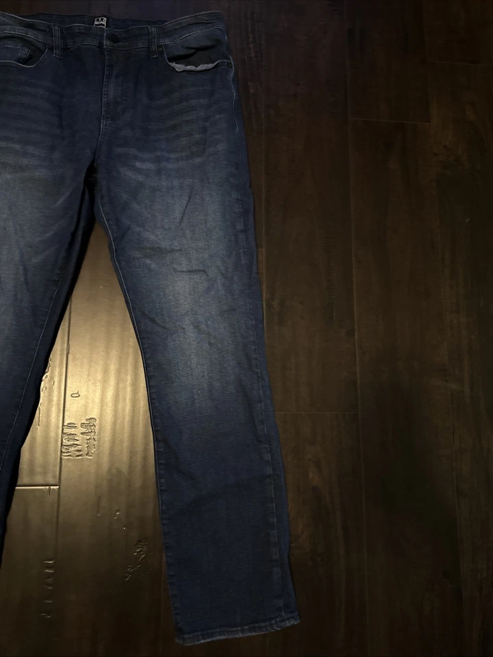 Pantalones de mezclilla Ike Behar para hombre 36x32 clásicos de pierna recta lavado medio Foto 3 de 4