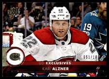 2017-18 Upper Deck UD Exclusives Karl Alzner 051/100 Montreal Canadiens #350