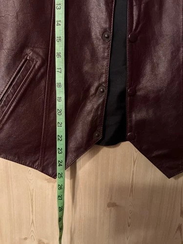Vintage Creaciones GLR Burgandy Leather Vest  Size 40 Leon Cowboy Rancher Mexico image 9