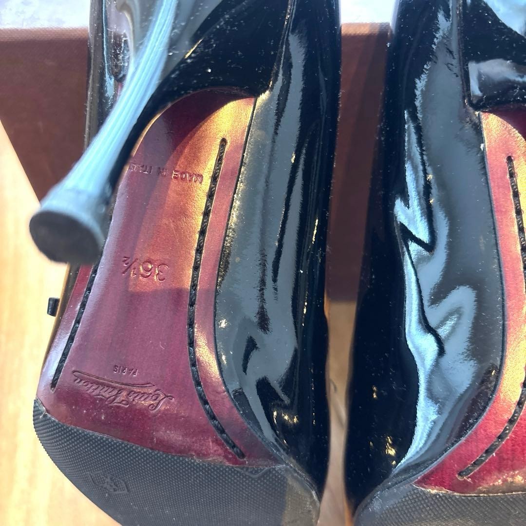 LOUIS VUITTON Heel Leather Pumps Black EU 36.5 135320K Authentic thumbnail 11