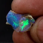White Opal Rough Natural Multi Fire Ethiopian Opal Raw 03.60 Cts 10x15x04 mm