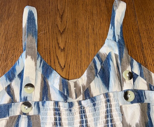 SHYANNE Damen XXL blau hellbraun Southwestern Print Baumwolle Mini Sommerkleid Western - Bild 7 von 12