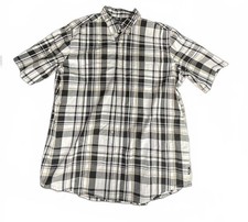 Chaps Men's Short Sleeve Plaid Button-Up Shirt Size Large