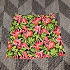 Talbots Floral Vibrant Colors Cotton Flared Lined Side Zip Skirt 18 W38/20