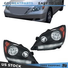 Halogen Headlights Black Housing Factory Style For Honda Odyssey 2005-2010 Pair