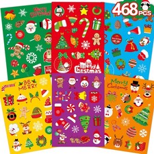 Merry Christmas Stickers Bulk for Kids 468PCS Christmas Decorations Cute Snow...