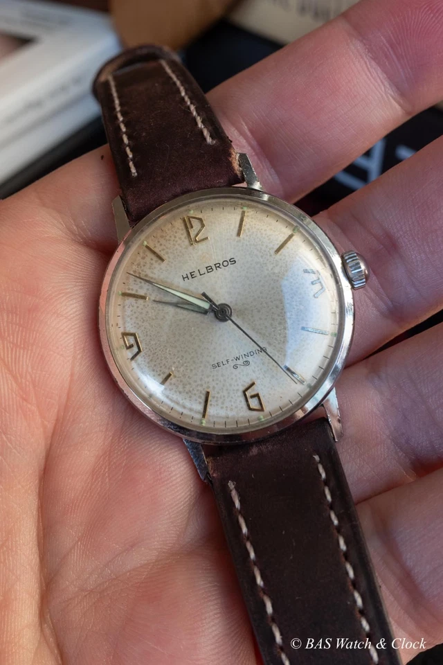 Винтажные автоматические часы Helbros PUW 1360 — отремонтированные, циферблат Patina Explorer - Изображение 2 из 4