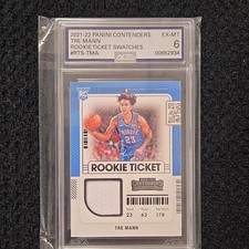 Panini Contenders Rookie Ticket Swatches Tre Mann AGS 6, 2021-22 Thunder