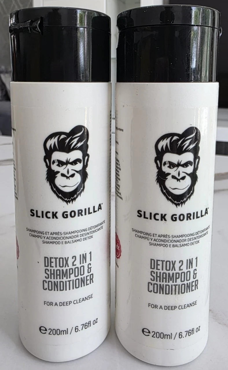 Slick Gorilla 2 in 1 Hair Shampoo and Conditioner for 200ml pack of 2, NEW