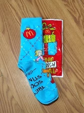2025 McDONALD'S Grinch Socks Christmas Adult Happy Meal BLUE These Socks Stink
