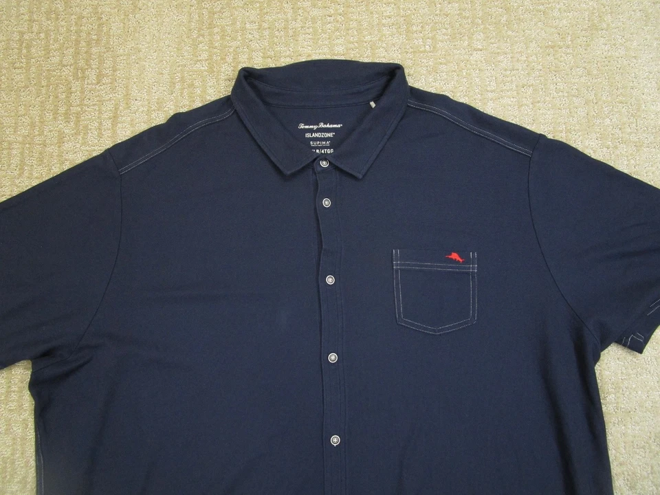 Tommy Bahama Shirt Men 4XB Blue Island Zone Supima Cotton Short Sleeve Casual - Image 2 of 4