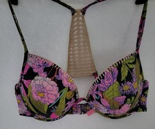 Victoria s Secret The Fabulous Padded Floral Pushup Bikini Top Underwired 34DD