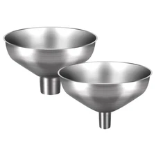 Stainless Steel Metal Funnel Set of 2, Kitchen Filling Funnel (0.5-inch Narro...
