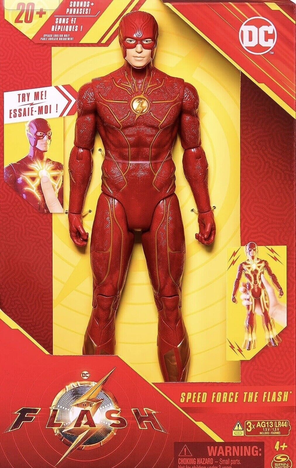 DC THE FLASH MOVIE 12"" Speed Force Deluxe Figure with LIGHTS & SOUNDS (B55)