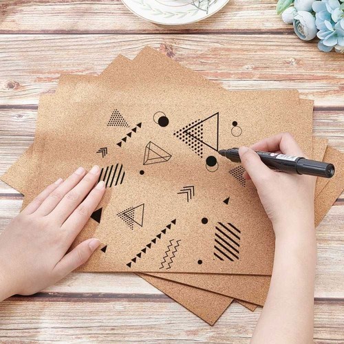 Wood Cork Board 10pcs Sheet Self-adhesive Rectangular Durable Message Holder - Picture 5 of 20