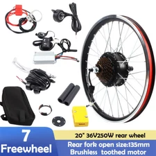 20 inch Electric Bicycle Rear Wheel 250W 36V E-bike Hub Motor Conversion Kit NEW