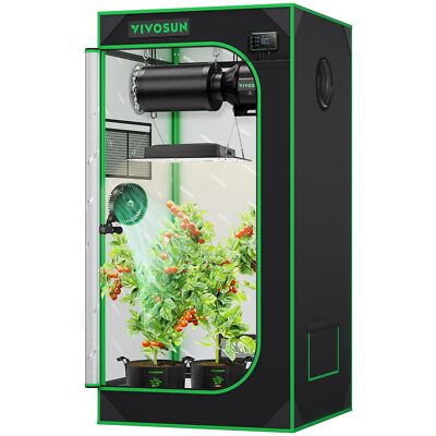 VIVOSUN S224 2x2ft Grow Tent Indoor Hydroponic Plants Mylar Room 24''x24''x48''