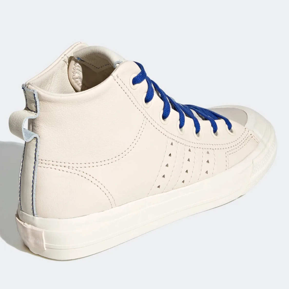 NWB Adidas Pharrell Williams Nizza Hi RF Shoes 8.5 Leather PW Ecru