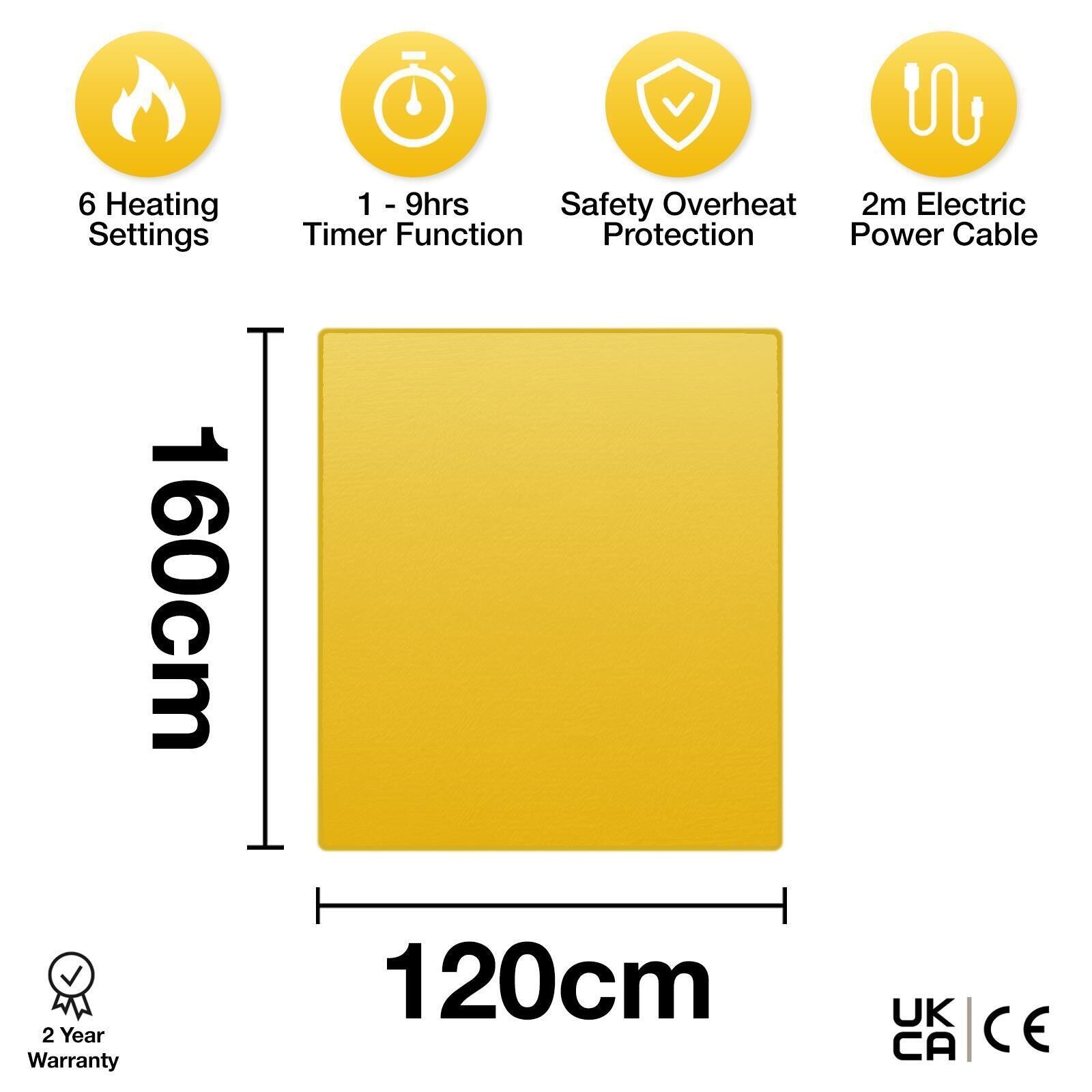 PURUS DELUXE LARGE GOLD SOFT FLEECE DOUBLE ELECTRIC OVER BLANKET HEATED