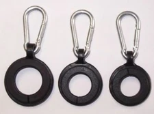 "3 RINGS W/ CARABINER CLIPS" flag pole hooks can hold 2 flags