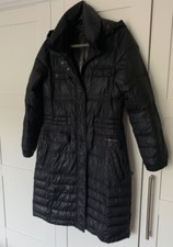 Calvin Klein Womens Black Shiny Lightweight Padded Coat With Hood. Size M