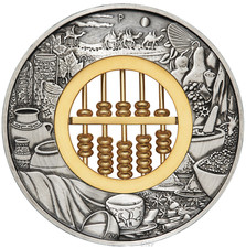 In Stock 2019 Abacus 2oz .9999 Silver $2 Antiqued Coin