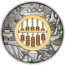In Stock 2019 ABACUS 2oz .9999 SILVER $2 ANTIQUED COIN