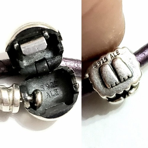 PANDORA S925 ALE PURPLE CORD BRACELET / NECKLACE + ANGEL CHARM - FREE SHIPPING - Picture 2 of 4