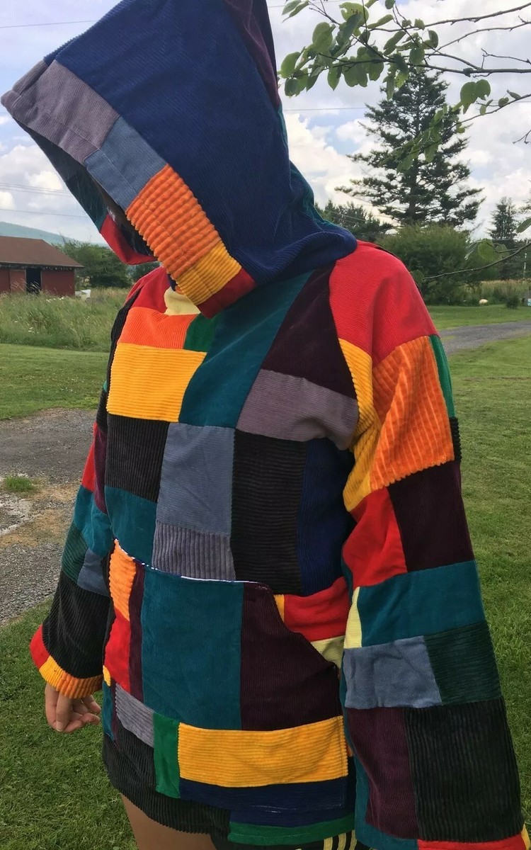 Handmade Patchwork Unisex Small Rainbow Corduroy Festival