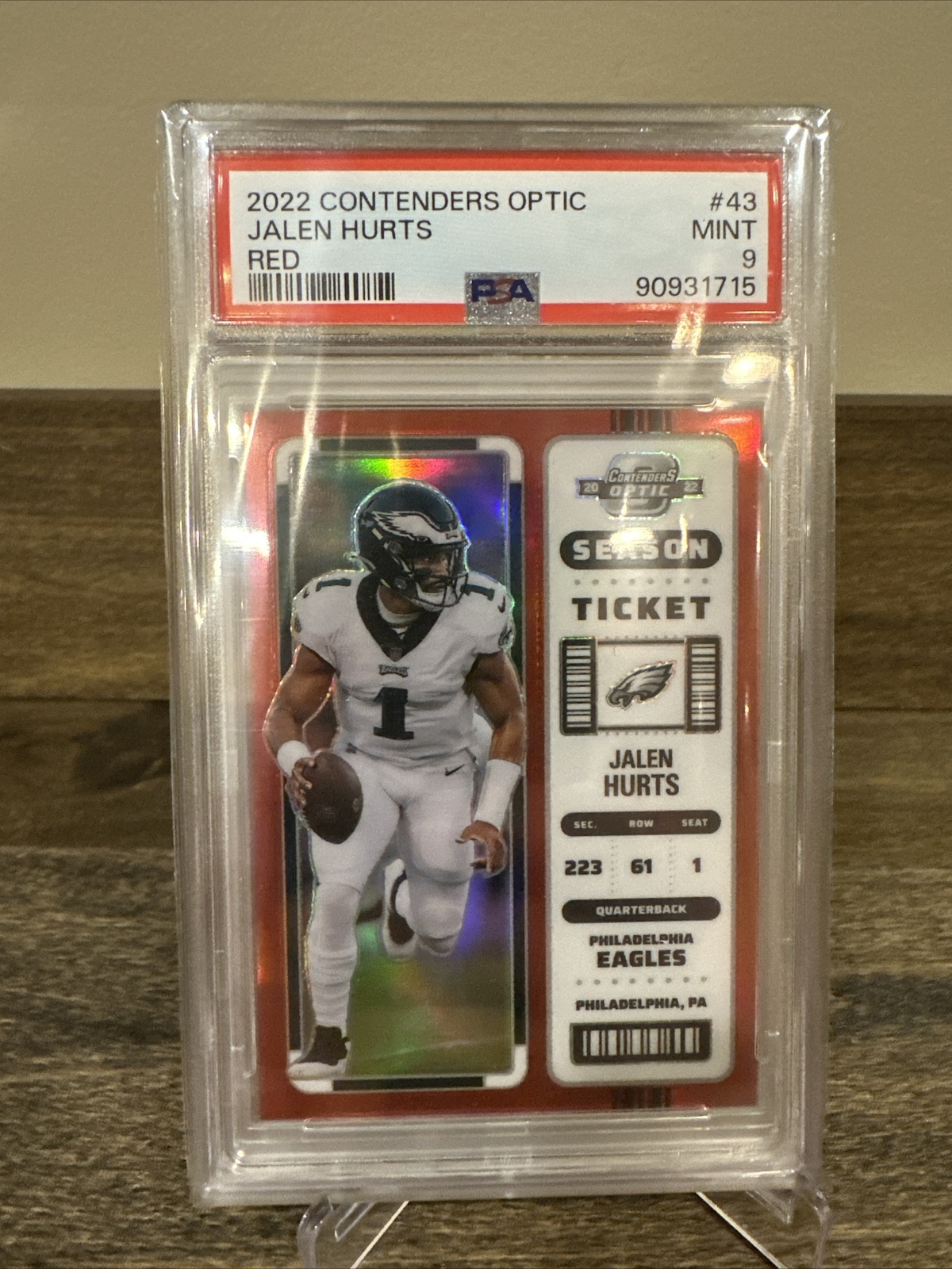 2022 Panini Contenders Optic Red #43 Jalen Hurts /175 Low Pop