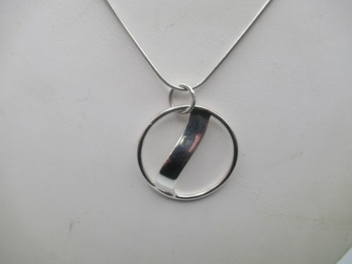 Handmade 23.5 Inch Sterling Silver Circle Pendant