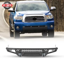 For 2007-2013 Toyota Tundra Black Front/Rear Bumper w/LED Lights+D-Rings Steel