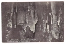 CATHEDRAL Formation Caverns of Luray Black & White Virginia Postcard VA 1906