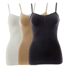 Nearly Nude 3pk Thin Strap Cami ( Black / White / Nude ) 633-582, Size 2X