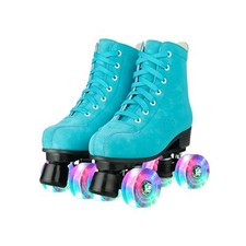 Women Roller Skates High-Top Double-Row PU Leather Roller Skates for Women Gi...