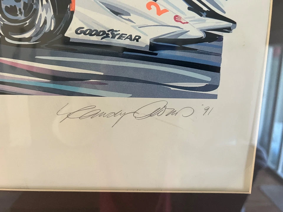 Randy Owens 1990 Gran Premio de Mónaco Ayrton Senna - Prueba de artista firmada por el artista Foto 2 de 4