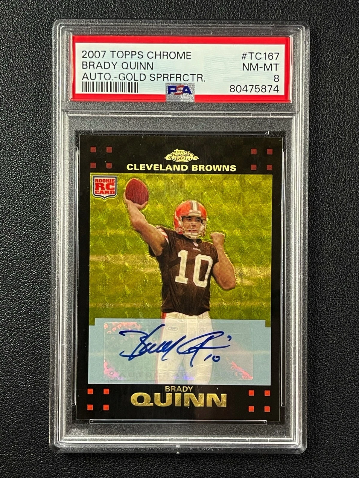 Brady Quinn Topps Chrome #TC167 Autograph-Gold Superfractor