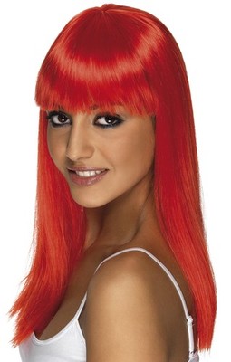 Smiffys Glamourama Wig, Neon Red