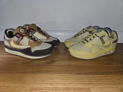 Travis Scott Nike Air Max 1 Cactus Jack Baroque Brown & Saturn Gold BUNDLE Sz 8