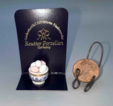 MINIATURE DOLLHOUSE 1:12 SCALE REUTTER BOWL OF FARM FRESH EGGS - 1.914/0