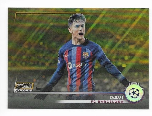 2022-23 Topps Stadium Club Chrome Gavi Gold Refractor Parallel 10/50 #68