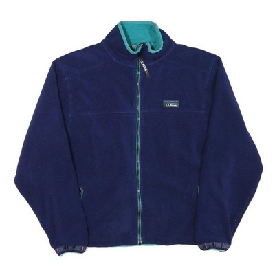 LL BEAN Damen Fleecejacke blau M Polyestermischung Reißverschluss Freizeit Outdoor