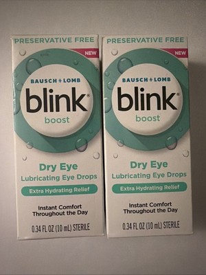 Blink Boost Lubricating Drops Dry Eye EXTRA RELIEF 10ml *LOT OF 2* EXP 2027+