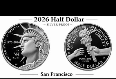 2026  Enduring Liberty Silver Proof Half Dollar(IN STOCK) + 1976 P&D HALF DOLLAR