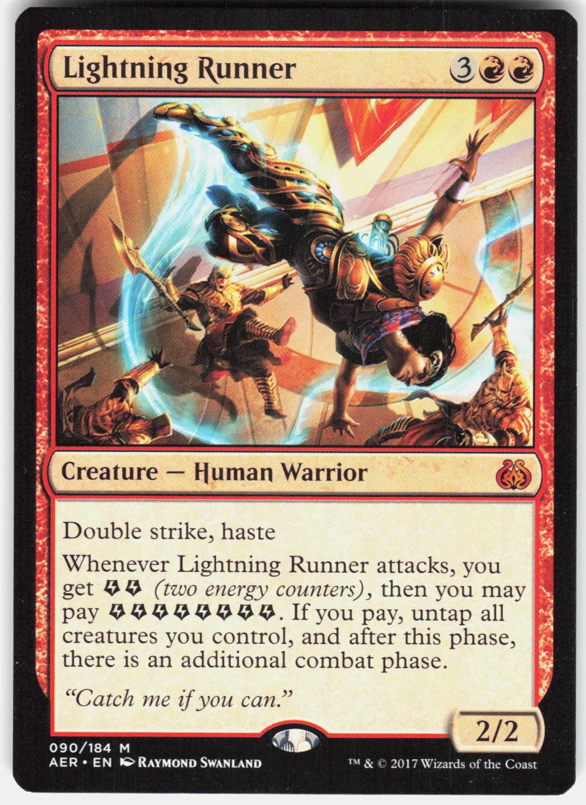 Lightning Runner 90 Mythic Aether Revolt Magic: The Gathering Lightly Played
