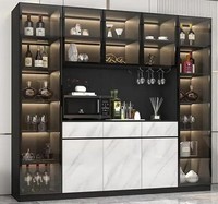 Eleganter Schwarzer Weinschrank Aus Holz Mit Modernem Design